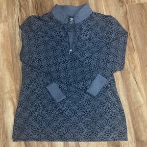 EP Pro Gray Patterned Long Sleeve Top